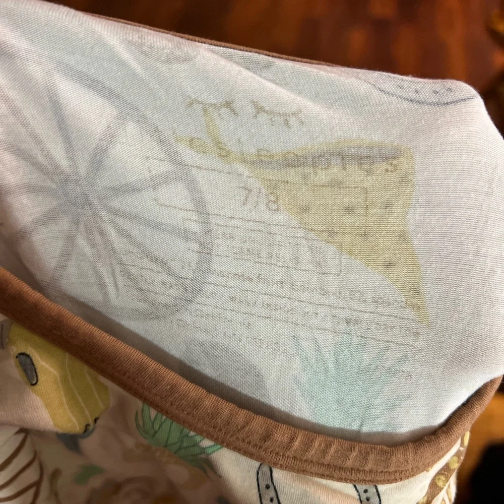 Little Sleepies Cream Western Print Pajama Set with Brown & Green Accents